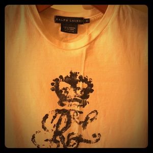🆕NOTused! Ralph Lauren T-Shirt-XS-Ivory/Navy Blue
